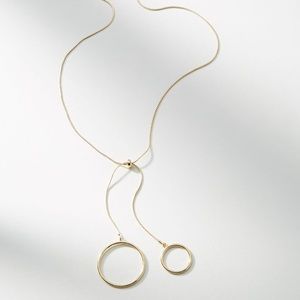 ANTHROPOLOGIE Gold-Tone Circle Pendant Necklace